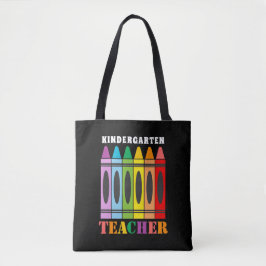 's Werelds beste Kindergarten-leraar regenboogkuns Tote Bag