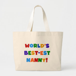 's Werelds beste kindermeisje met heldere kleuren Grote Tote Bag