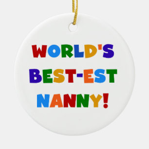 's Werelds beste kindermeisje met heldere kleuren Keramisch Ornament