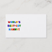 's Werelds beste kindermeisje met heldere kleuren Visitekaartje (Achterkant)