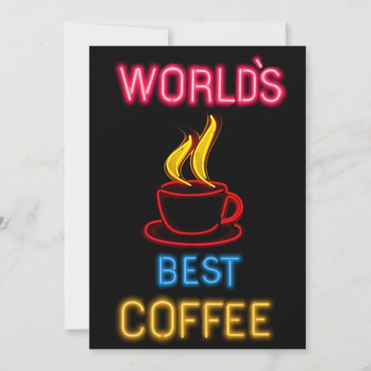 's Werelds beste koffie neon teken Feestdagenkaart (Voorkant)