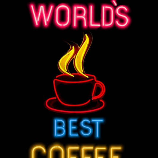 's Werelds beste koffie neon teken T-shirt