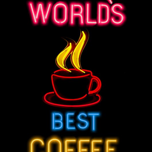 's Werelds beste koffie neon teken T-shirt