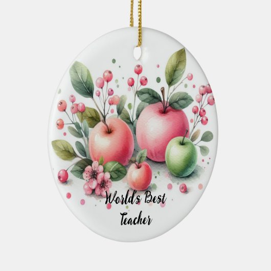 's Werelds beste leraar Apple Delight Keramisch Ornament (Rechts)