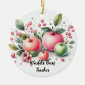 's Werelds beste leraar Apple Delight Keramisch Ornament (Voorkant)