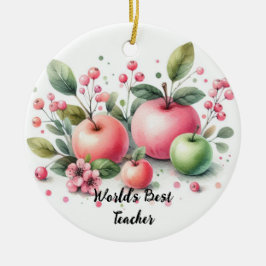 's Werelds beste leraar Apple Delight Keramisch Ornament