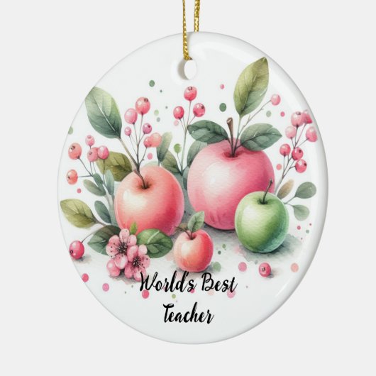 's Werelds beste leraar Apple Delight Keramisch Ornament (Links)