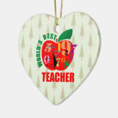 's Werelds beste leraar Apple | Geometrie Wiskunde Keramisch Ornament (Links)