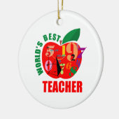 's Werelds beste leraar Apple Keramisch Ornament (Links)