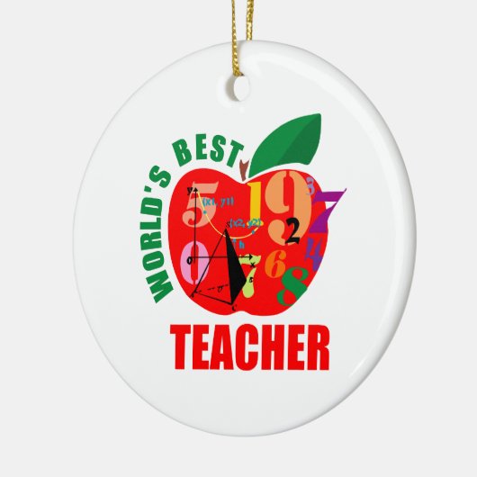 's Werelds beste leraar Apple Keramisch Ornament (Links)