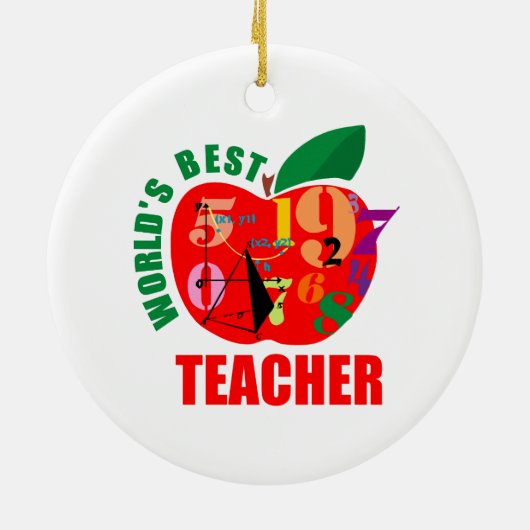 's Werelds beste leraar Apple Keramisch Ornament (Achterkant)