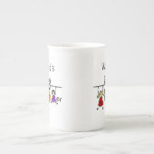 's Werelds beste leraar met Kinder Cartoon koffie Porselein Kop (Voorkant)