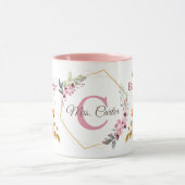 's Werelds beste leraar ooit Floral gepersonalisee Mok (Midden)