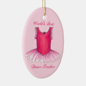 's Werelds beste leraar roze Ballerina Tutu Keramisch Ornament (Rechts)