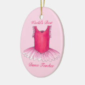 's Werelds beste leraar roze Ballerina Tutu Keramisch Ornament (Links)