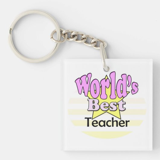 's Werelds beste leraar (roze) Sleutelhanger (voorkant)