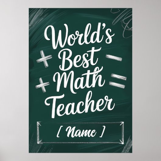 'S Werelds beste leraar schoolbordcadeau Poster (Voorkant)