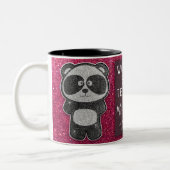 's Werelds beste leraar zwart-wit panda-glitter Tweekleurige Koffiemok (Links)