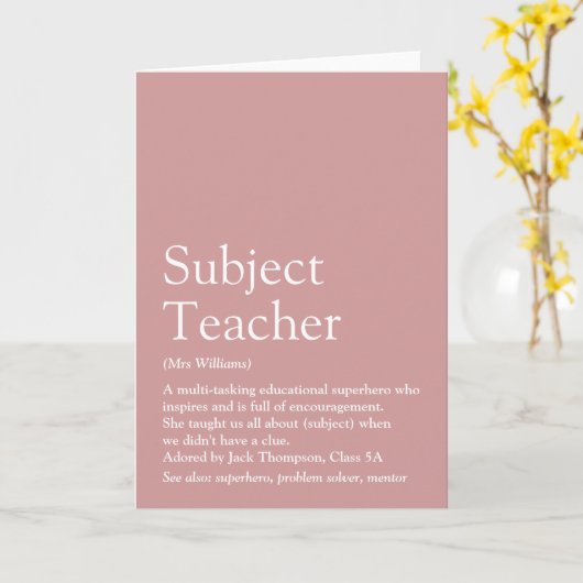 's Werelds beste lerarendefinitie Kaart (Gele Bloem)