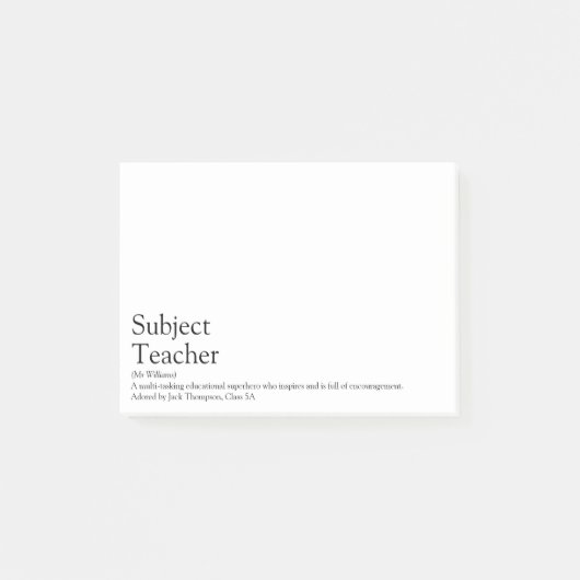 's Werelds beste lerarendefinitie Post-it® Notes (Voorkant)