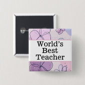's Werelds beste lerarenpin Vierkante Button 5,1 Cm (Voorkant /achterkant)