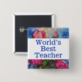 's Werelds beste lerarenpin Vierkante Button 5,1 Cm (Voorkant /achterkant)