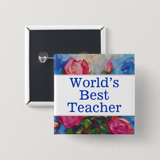 's Werelds beste lerarenpin Vierkante Button 5,1 Cm (Voorkant /achterkant)