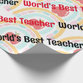 'S Werelds Beste Lerarenvoorraad Rainbow Apple Cadeaupapier (Hoek)