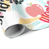 'S Werelds Beste Lerarenvoorraad Rainbow Apple Cadeaupapier (Rol Hoek)