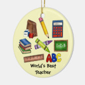 's Werelds beste leslokaal voor onderwijsgevenden Keramisch Ornament (Links)