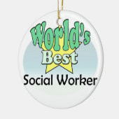 's Werelds beste maatschappelijk werker Keramisch Ornament (Links)