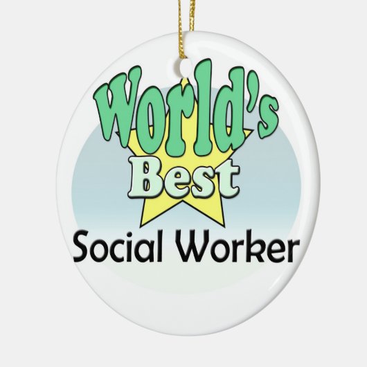 's Werelds beste maatschappelijk werker Keramisch Ornament (Links)