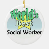's Werelds beste maatschappelijk werker Keramisch Ornament (Achterkant)