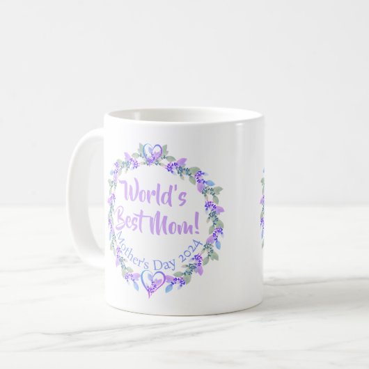 's Werelds Beste Mam Bloemen Gift Mok (Voorkant links)