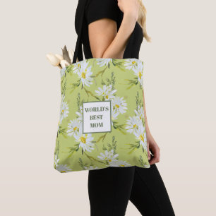 's Werelds beste mam Daisy Floral Botanical Tote Bag