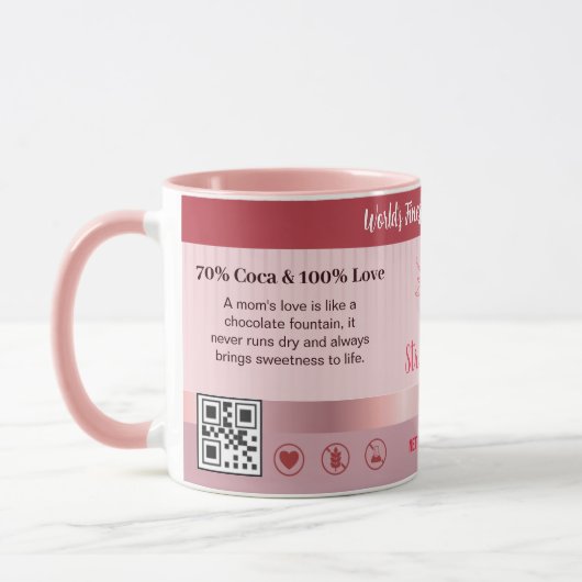 's Werelds beste mam- en aardbeichocolade koffie Mok (Links)