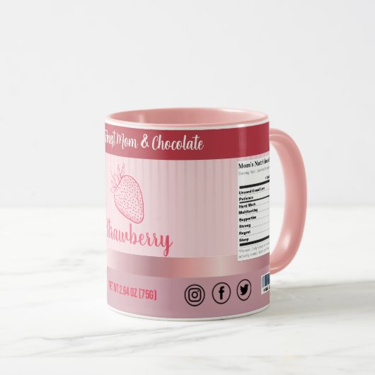 's Werelds beste mam- en aardbeichocolade koffie Mok (Voorkant rechts)