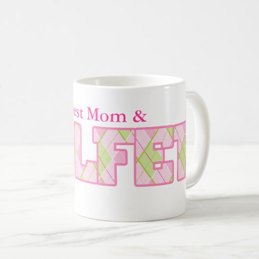 's Werelds beste mam- en Golfer leuke golfroze mok (Voorkant rechts)