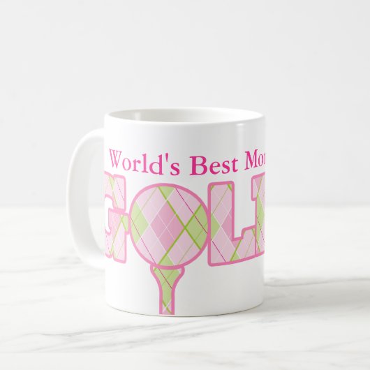 's Werelds beste mam- en Golfer leuke golfroze mok (Voorkant links)