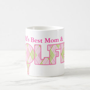 's Werelds beste mam- en Golfer leuke golfroze mok