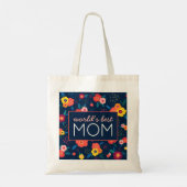 'S Werelds Beste Mam Gift Bloemen Blauw Roze Tote Bag (Achterkant)