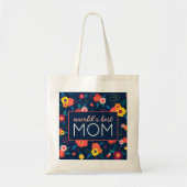 'S Werelds Beste Mam Gift Bloemen Blauw Roze Tote Bag (Voorkant)