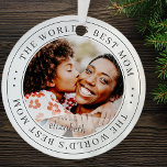 's Werelds beste mam Klassieke Eenvoudige Foto Metalen Ornament<br><div class="desc">Dit eenvoudige en klassieke ontwerp is samengesteld uit serif typografie en voegt een douanefoto toe.</div>