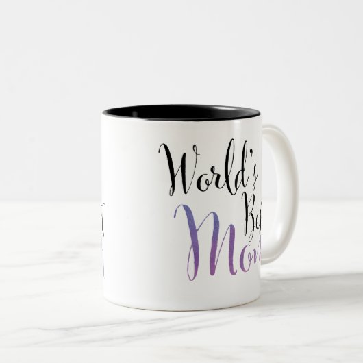's Werelds beste mam-ontwerp (Paars) voor Tweekleurige Koffiemok (Voorkant rechts)