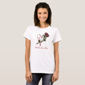 's Werelds beste mam rode rozen hartbloem T-shirt (Voorkant volledig)