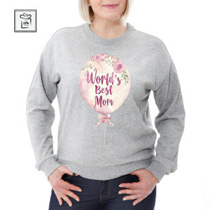 's Werelds Beste Mam Roze Bloemenballon Moederdag T-shirt