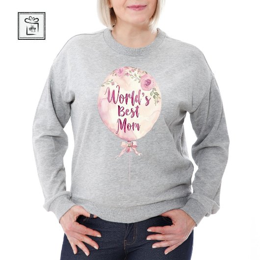 's Werelds Beste Mam Roze Bloemenballon Moederdag T-shirt