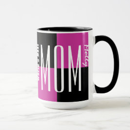 's Werelds beste Mam Trendy Empire Text PINK BLACK Mok