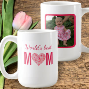 'S Werelds Beste Mam Waterverf Custom Photo Gift Koffiemok