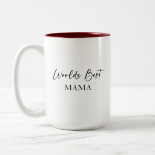 's Werelds beste mama en meest geliefde persoonlij Tweekleurige Koffiemok